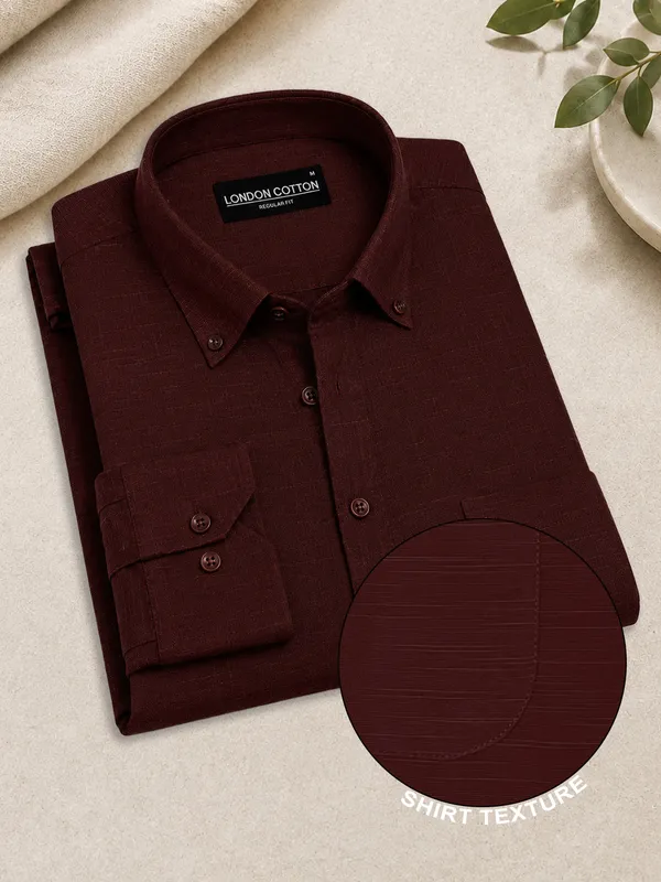 Maroon_Linear_Linen_Shirt