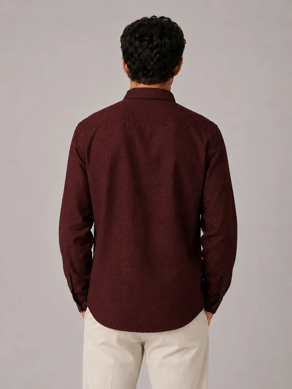Maroon_Linear_Linen_Shirt
