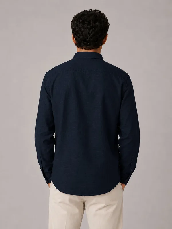 Navy_Blue_Linear_Linen_Shirt
