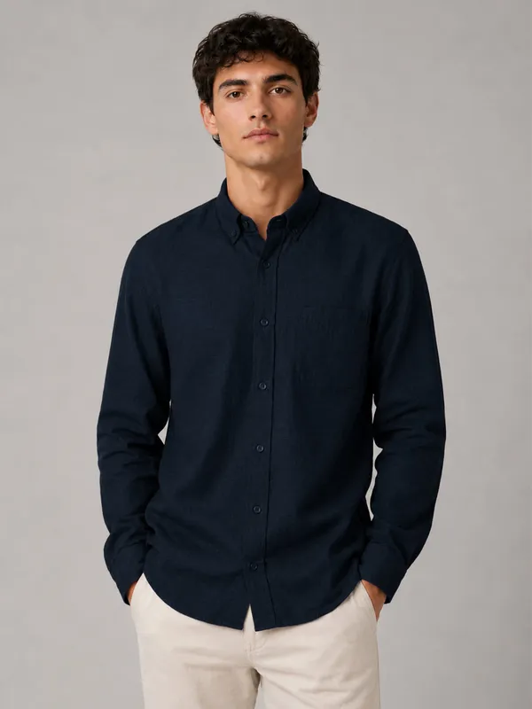 Navy_Blue_Linear_Linen_Shirt