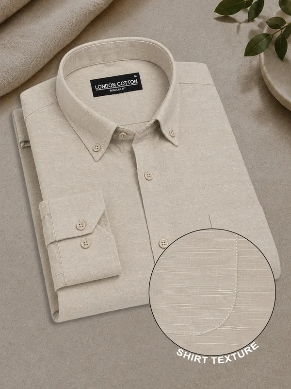Beige_Linear_Linen_Shirt