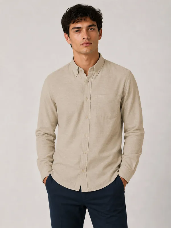 Beige_Linear_Linen_Shirt