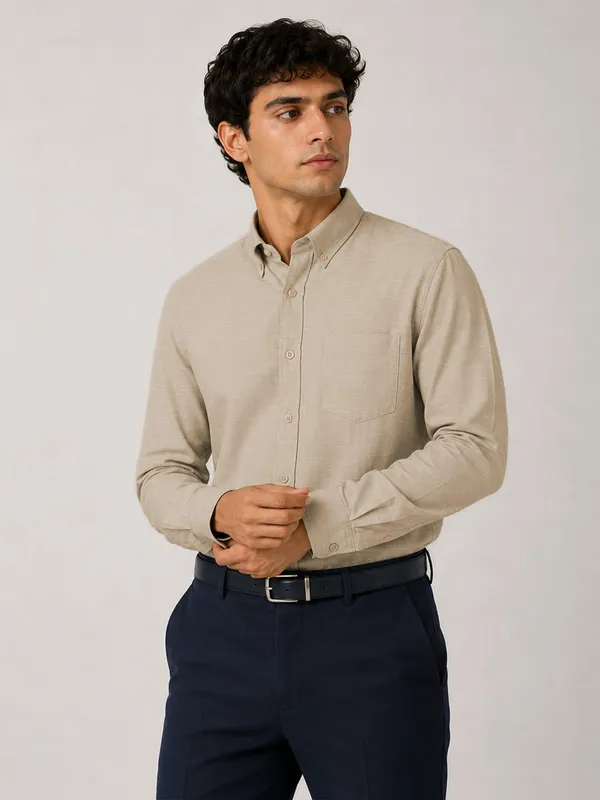 Beige_Linear_Linen_Shirt