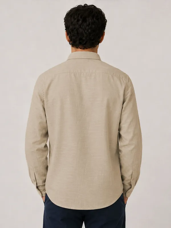 Beige_Linear_Linen_Shirt