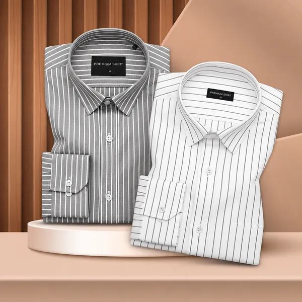 Dark_Grey_Charcoal_Black_Oxford_Pack_Of_2_Pinstripe_Shirts