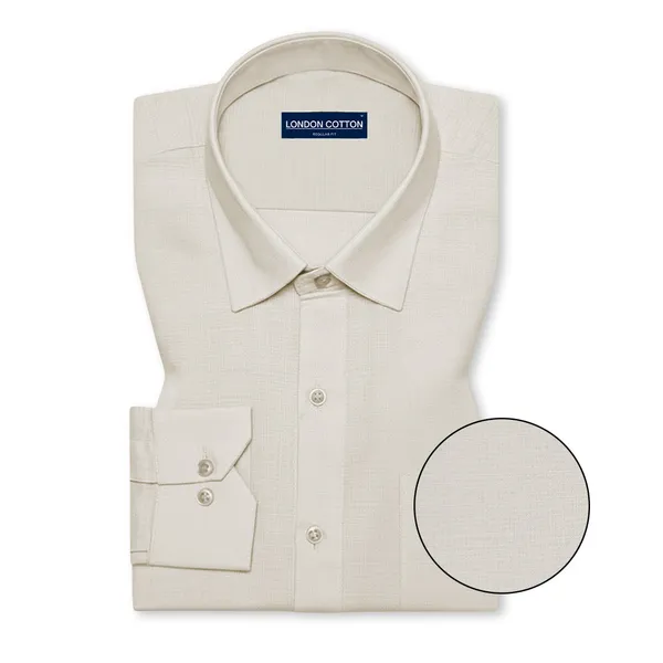 Beige_Textured_Linen_Shirt_For_Men