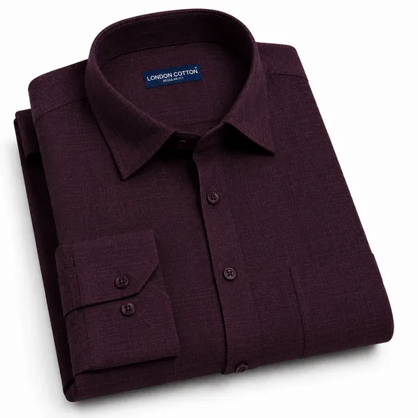 Wine_Textured_Linen_Shirt_For_Men