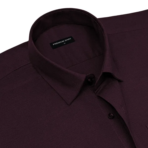 Wine_Textured_Linen_Shirt_For_Men
