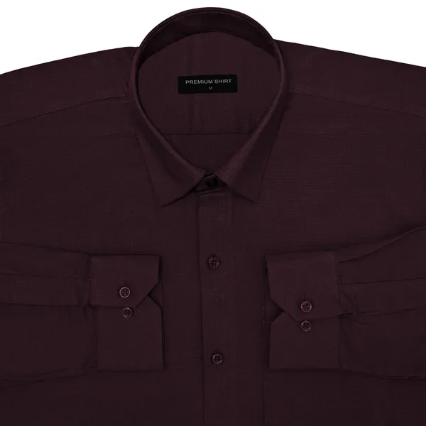 Wine_Textured_Linen_Shirt_For_Men