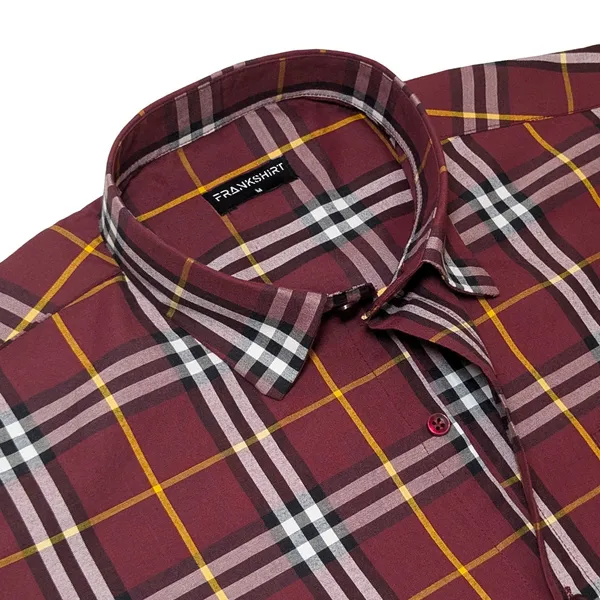 Pack_Of_2_Tartan_Check_Cotton_Shirt_Mustard_Red