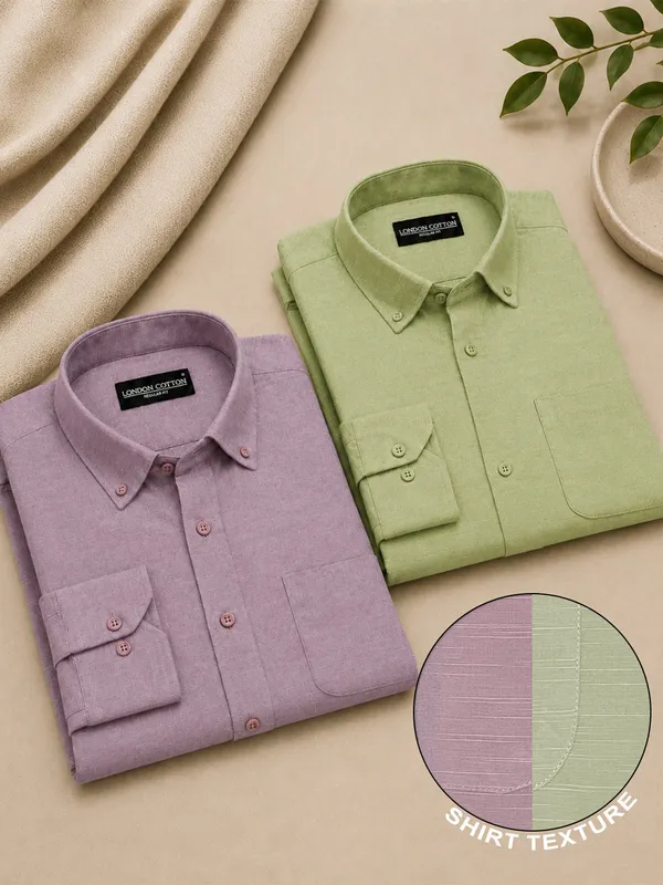 Lavender_Sage_Linear_Linen_Pack_Of_2_Shirt