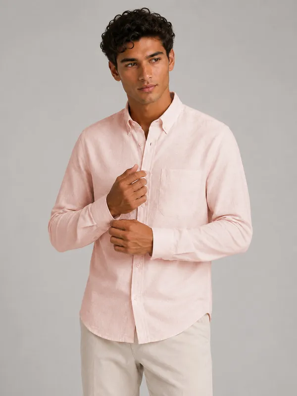 Peach_Turkish_Blue_Linear_Linen_Pack_Of_2_Shirt