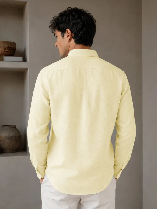 Lemon_Down_Button_Casual_Linen_Shirt