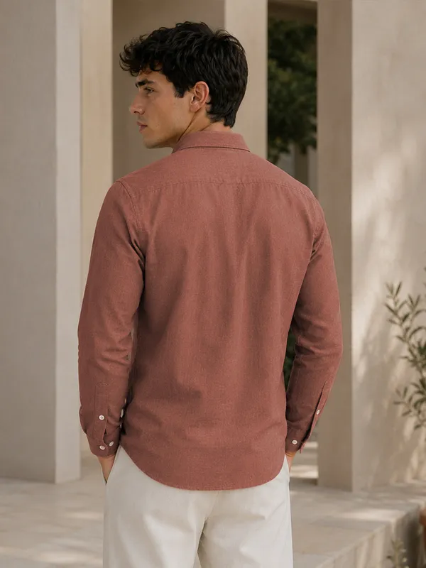 Maroon_Down_Button_Casual_Linen_Shirt