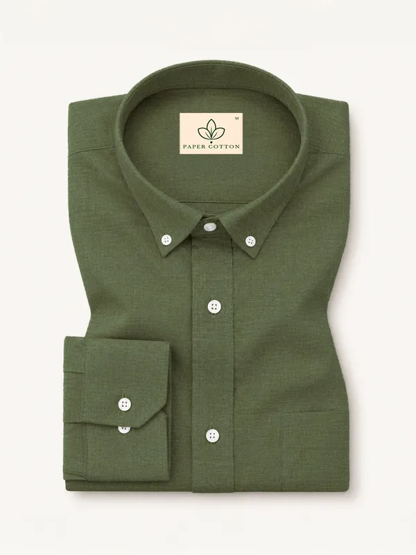 Olive_Down_Button_Casual_Linen_Shirt