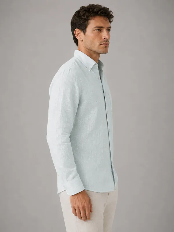 Turkish_Blue_Down_Button_Casual_Linen_Shirt