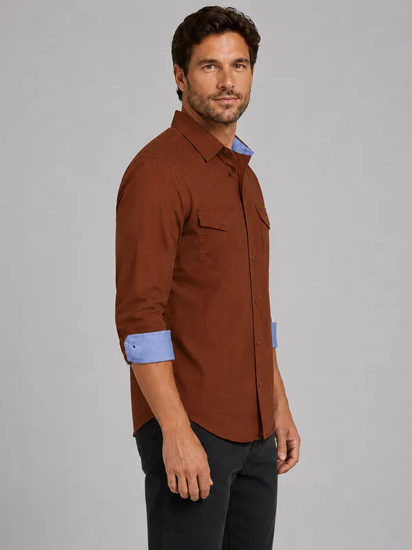 New_Pack_Of_2_Cargo_Style_Brown_Khaki_Shirt
