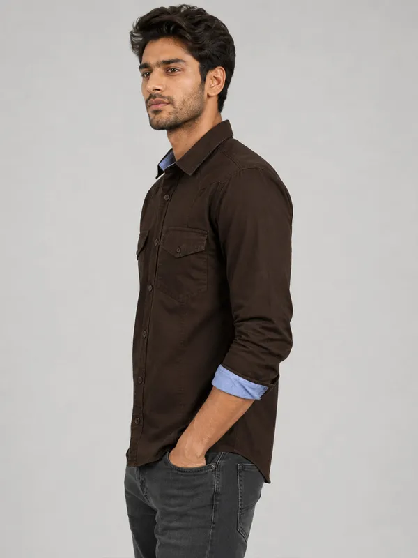 New_Pack_Of_2_Cargo_Style_Beige_Dark_Brown_Shirt