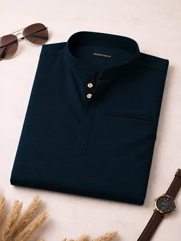3_Style_Combo_Olive_Cargo_Navy_Blue_Kurta_Sky_Blue_Plain_Shirt