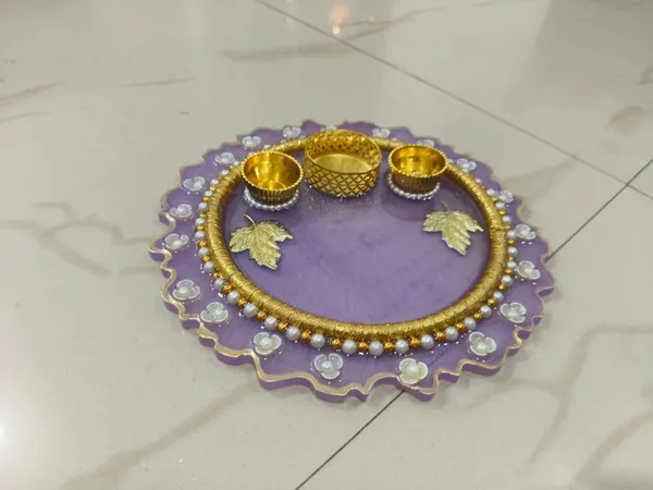 Purple_Decorative_Floral_Pooja_Thali_Set