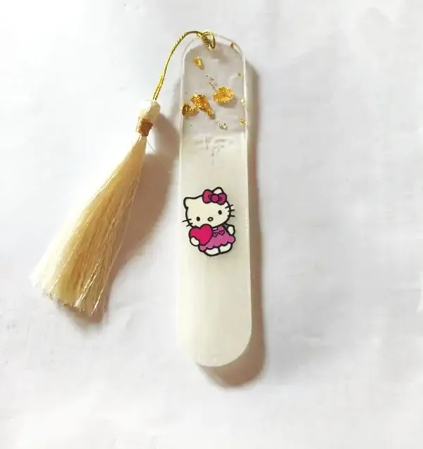 White_Hello_Kitty_Printed_Tassel_Bookmark_Set_Of_10