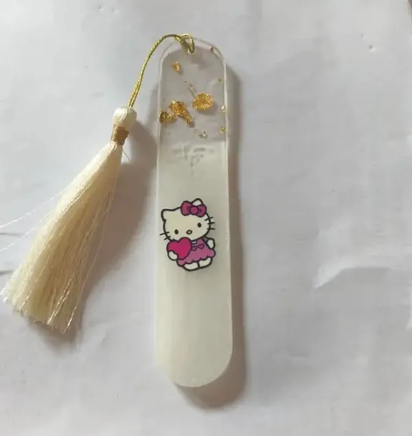 White_Hello_Kitty_Printed_Tassel_Bookmark_Set_Of_10