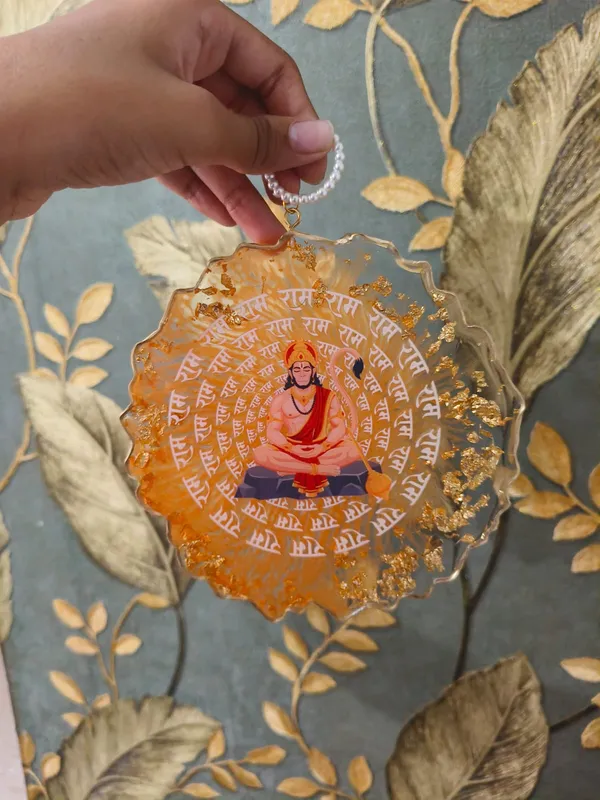Orange_Hanuman_Ram_Naam_Hanging_Pendant