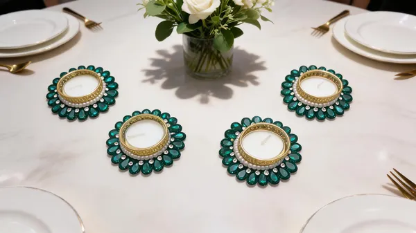 Beaded_Floral_Tealight_Candle_Holders_Set_Of_4
