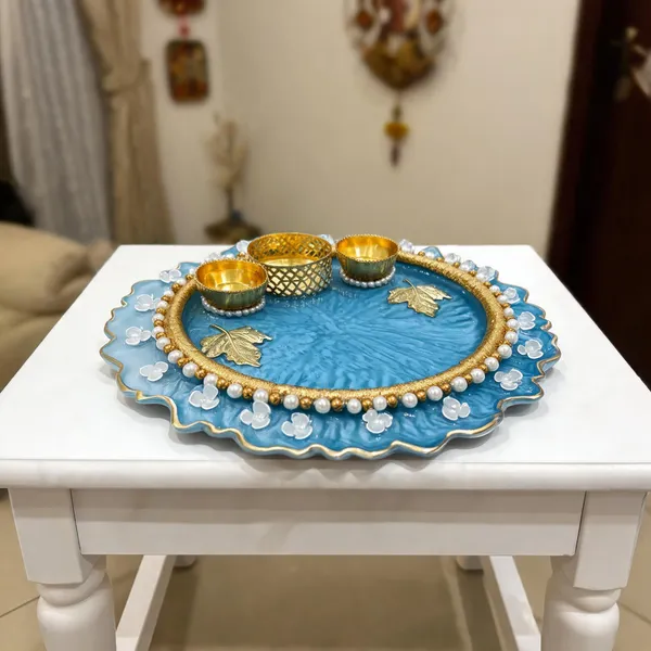 Blue_Decorative_Floral_Pooja_Thali_Set