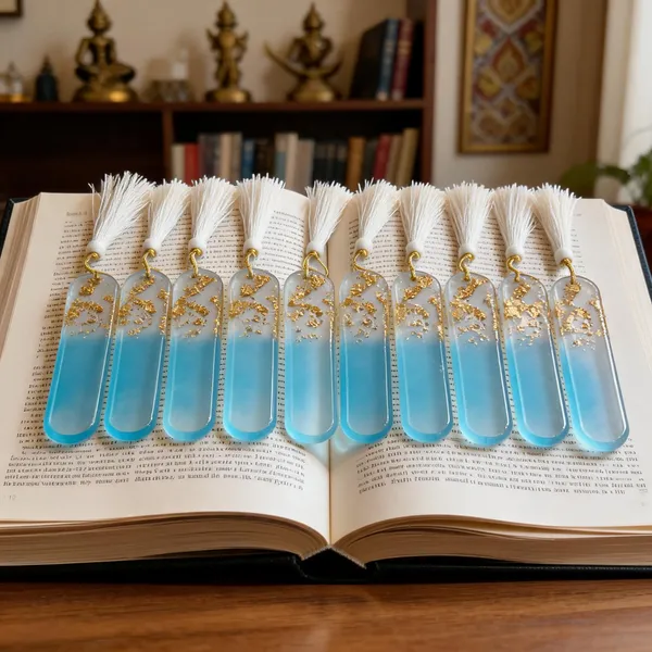 Blue_Decorative_Bookmark_With_Tassel_Set_Of_10