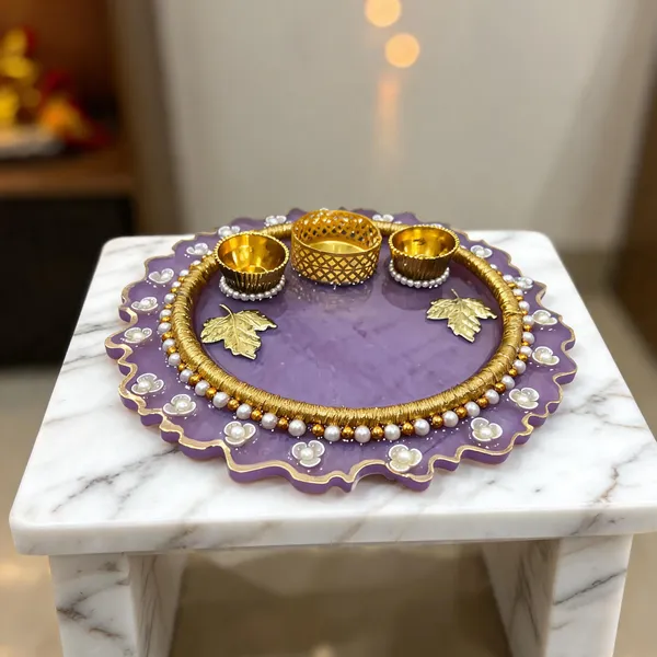Purple_Decorative_Floral_Pooja_Thali_Set