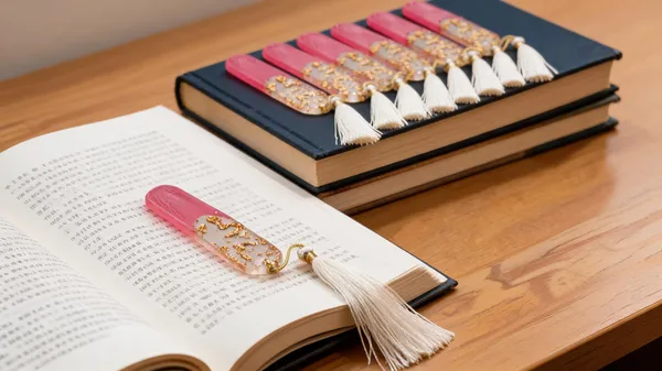 Pink_Decorative_Bookmark_With_White_Tassel_Set_Of_10