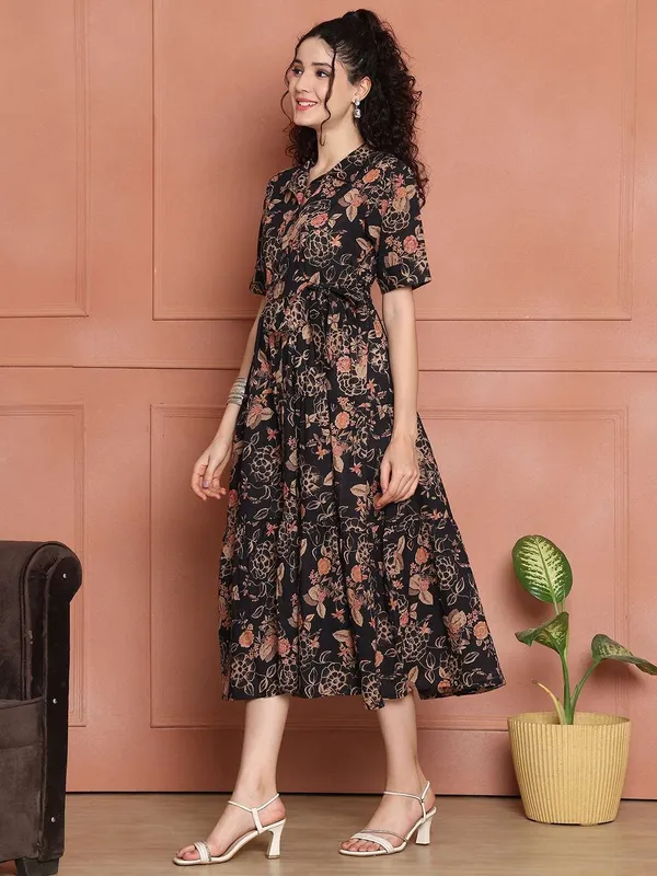 Women's_Cotton_Floral_Print_A-Line_Midi_Dress_|_Short_Sleeve_Flared_Gown_Dress_-_M