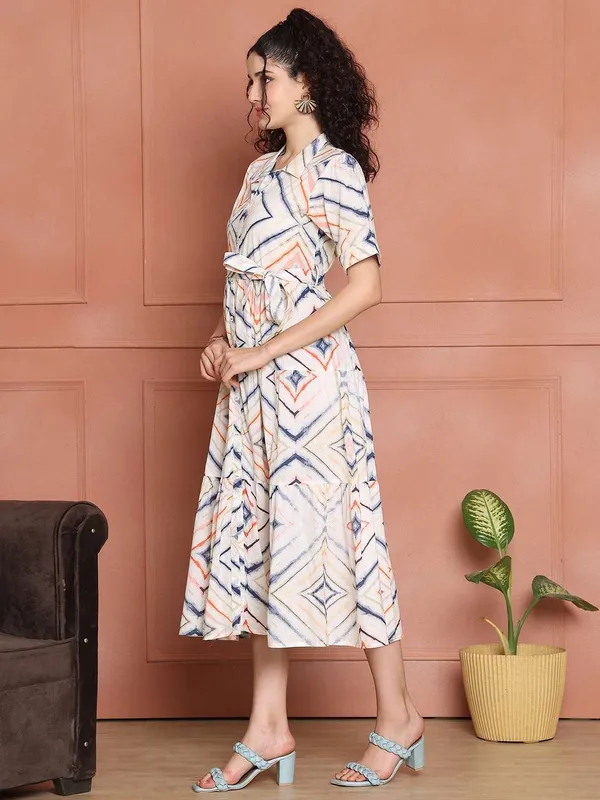 Women's_Cotton_Printed_A-Line_Midi_Dress_|_Short_Sleeve_Flared_Gown_Dress_(White)_-_M