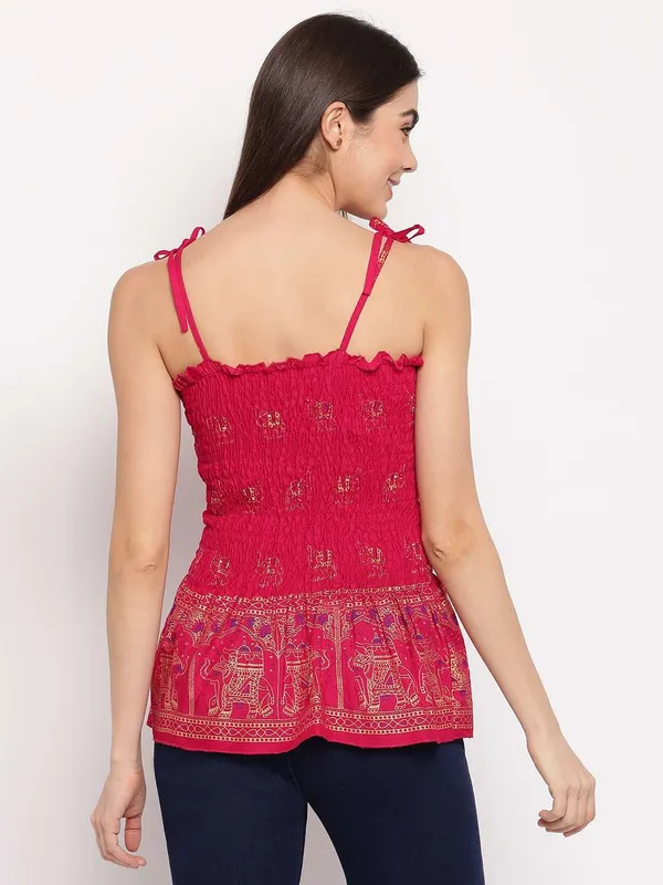 Women's_Rayon_Elephant_Print_Casual_Summer_Style_Tie_Shoulder_Straps_Free_Size_Tank_Top_(_Maroon_Gold_Pattern)