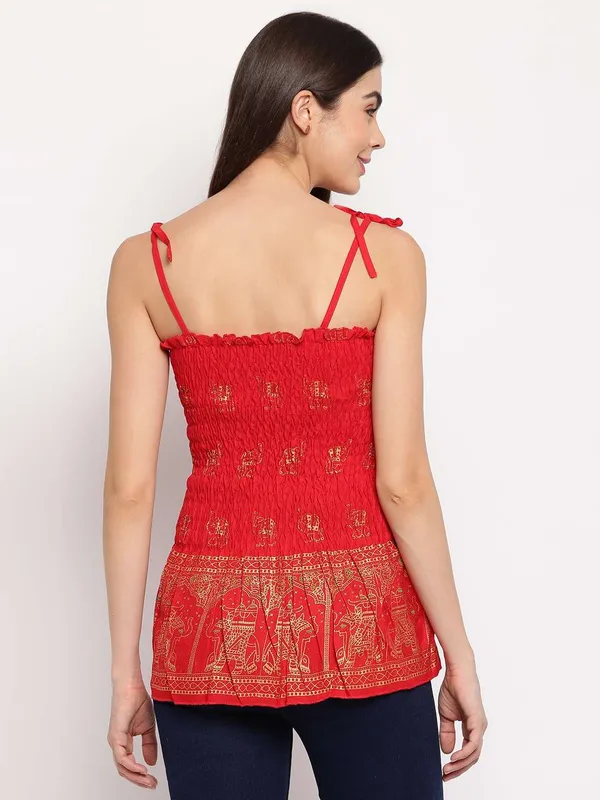 Women's_Rayon_Elephant_Print_Casual_Summer_Style_Tie_Shoulder_Straps_Free_Size_Tank_Top_(_Red_Gold_Pattern)