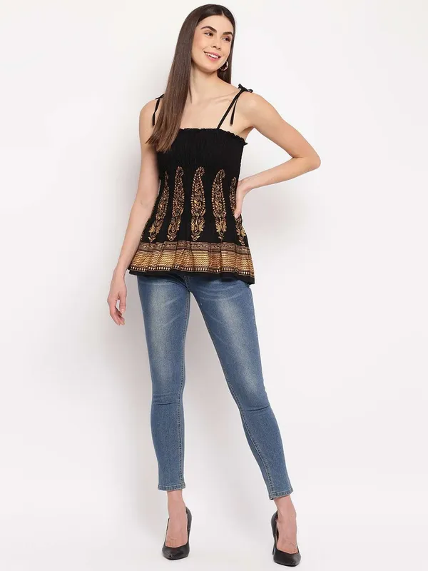 Women's_Rayon_Buta_Printed_Casual_Summer_Style_Tie_Shoulder_Straps_Free_Size_Tank_Top_(_Black_Gold_Pattern)