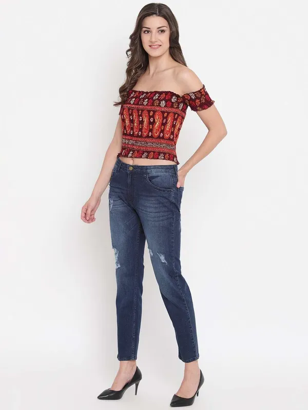 Women's_Rayon_Printed_Off-Shoulder_Smocked_Crop_Top_Short_Sleeve_Casual_Styles_Tank_Top_(FREE_SIZE)_Multi2