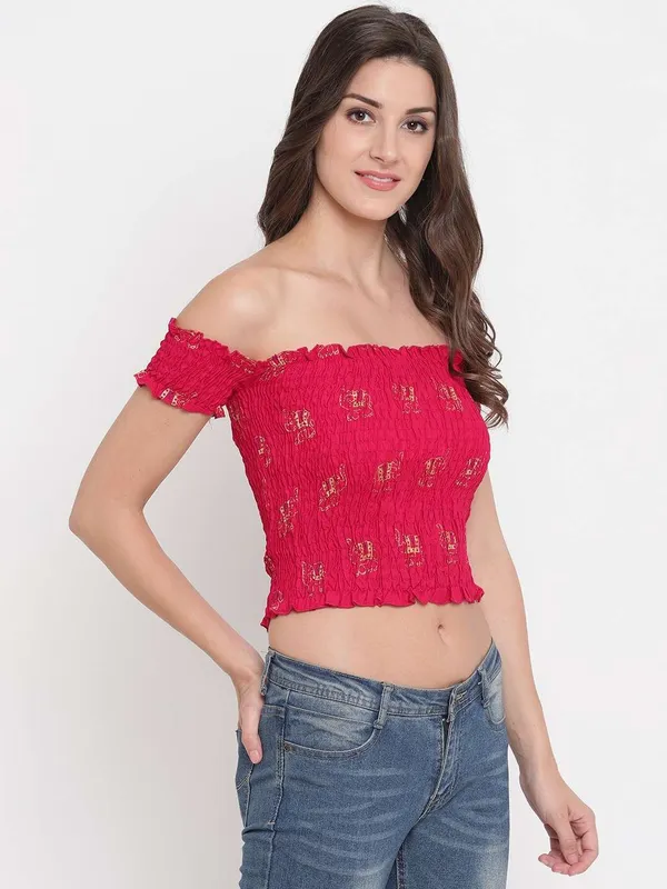 Women's_Rayon_Printed_Off-Shoulder_Smocked_Crop_Top_Short_Sleeve_Casual_Styles_Tank_Top_(FREE_SIZE)_Multi14