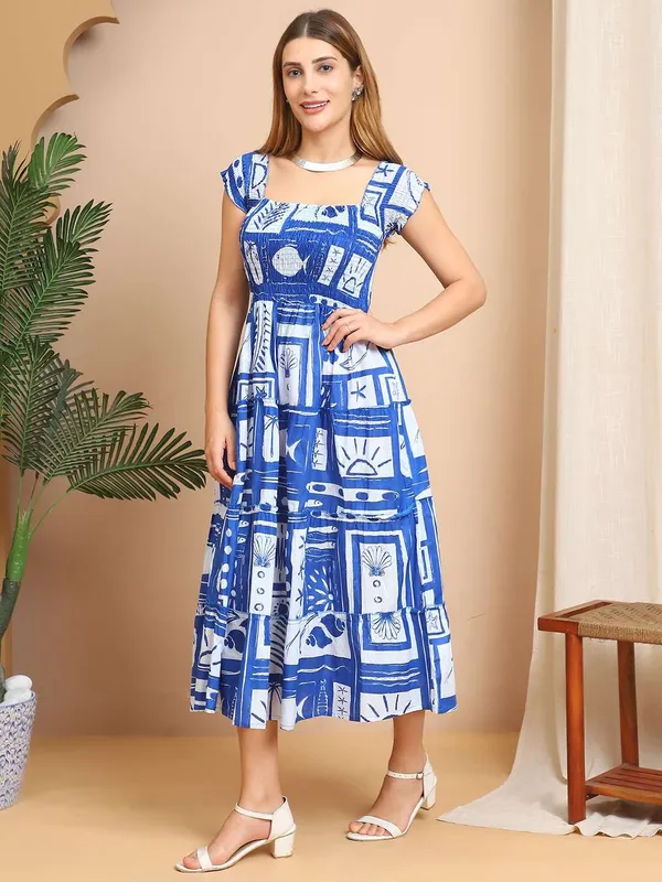 Women's_Viscos_Rayon_Printed_Off_Shoulder_Midi_Dress_For_Summer_And_Casual_Wear_(Blue_White)_-_XL