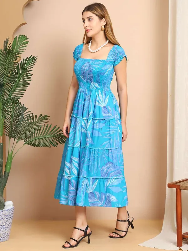Women's_Viscos_Rayon_Printed_Off_Shoulder_Midi_Dress_For_Summer_And_Casual_Wear_(Blue_Leaf)_-_M