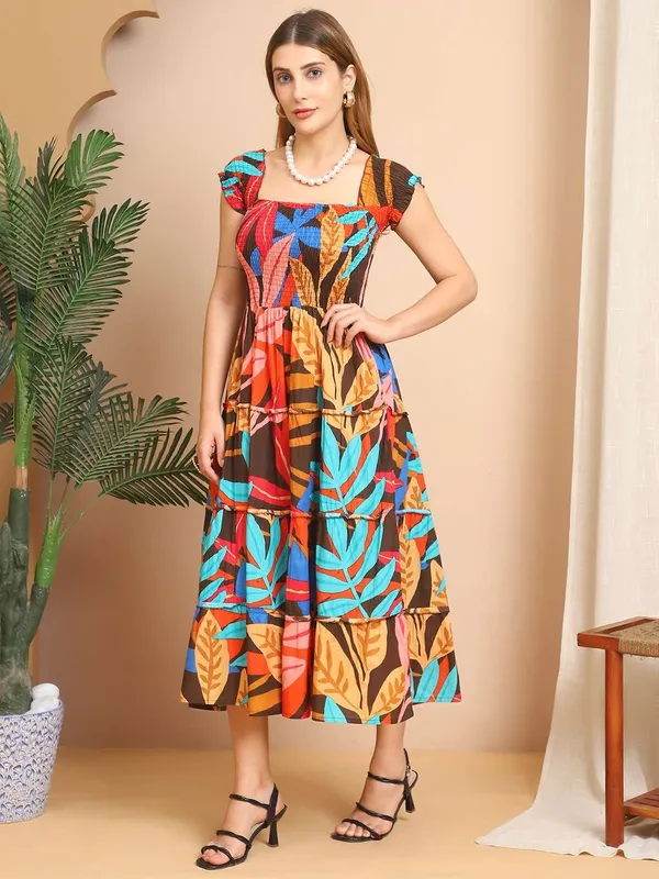 Women's_Viscos_Rayon_Printed_Off_Shoulder_Midi_Dress_For_Summer_And_Casual_Wear_(Multti_Color1)_-_XL