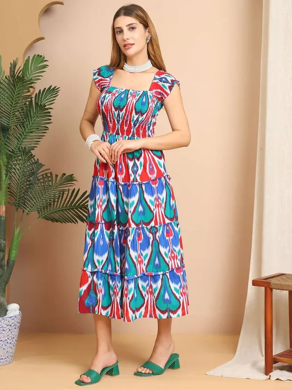 Women's_Viscos_Rayon_Printed_Off_Shoulder_Midi_Dress_For_Summer_And_Casual_Wear_(Yellow)_-_XL