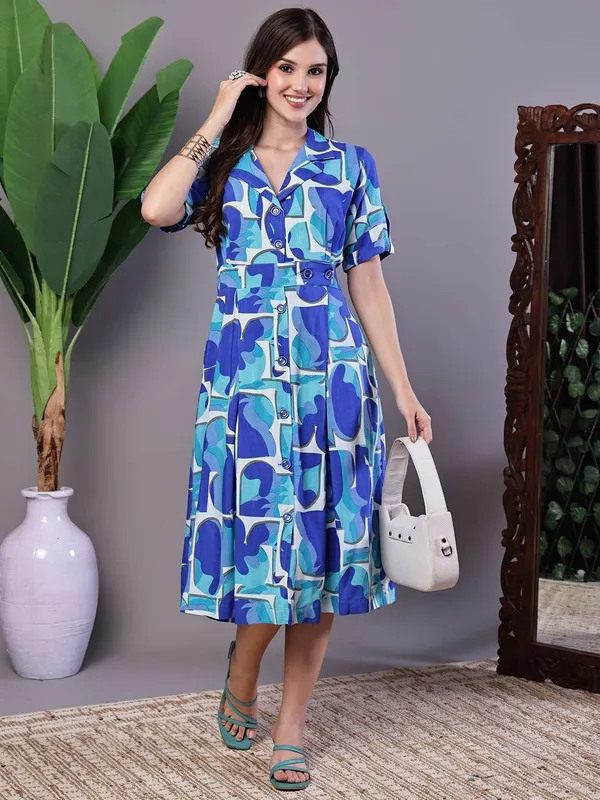 Women's_Blue_Abstract_Print_Cotton_Shirt_Dress_-_M