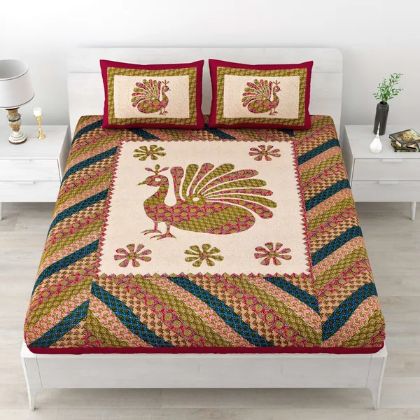 Rajasthani_Traditionally_Printed_Cotton_Doublebed_Bedsheet_With_Pack_of_2_Pillow_Covers