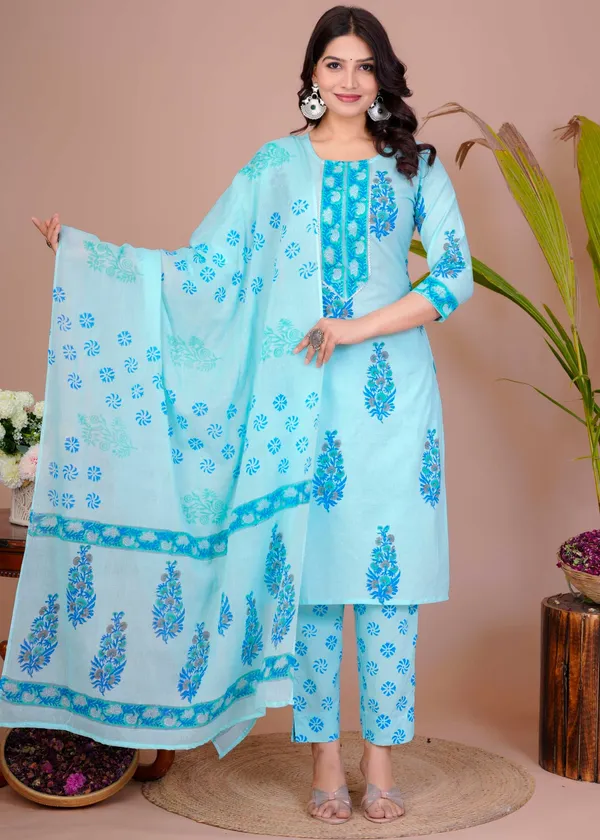 Women's_Light_Blue_Cotton_Printed_Straight_Kurti_with_Pant_&_Dupatta_Set_-_XL