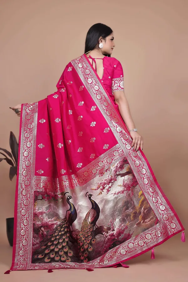 Majestic_Magenta_Silk_Saree_with_Silver_Zari_&_Twin_Peacock_Pallu_|_Wedding,_Festive_&_Traditional_Wear
