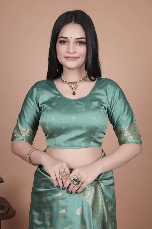 Mint_Green_Banarasi_Silk_Saree_with_Golden_Zari_&_Peacock_Design_|_Wedding,_Festive_&_Traditional_Wear_|_Designer_Saree