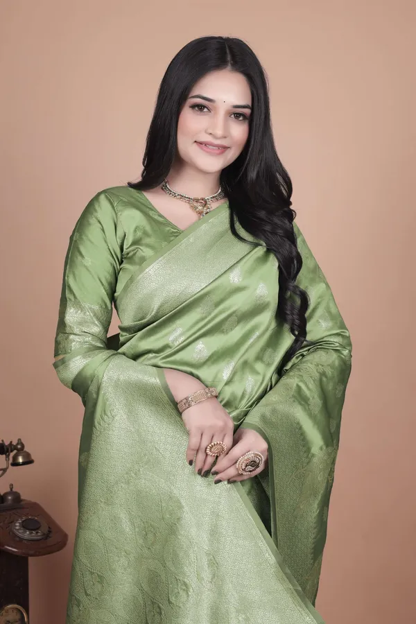 Lime_Green_Banarasi_Silk_Saree_with_Golden_Zari_&_Peacock_Motifs_|_Wedding,_Festive_&_Traditional_Wear_|_Designer_Saree