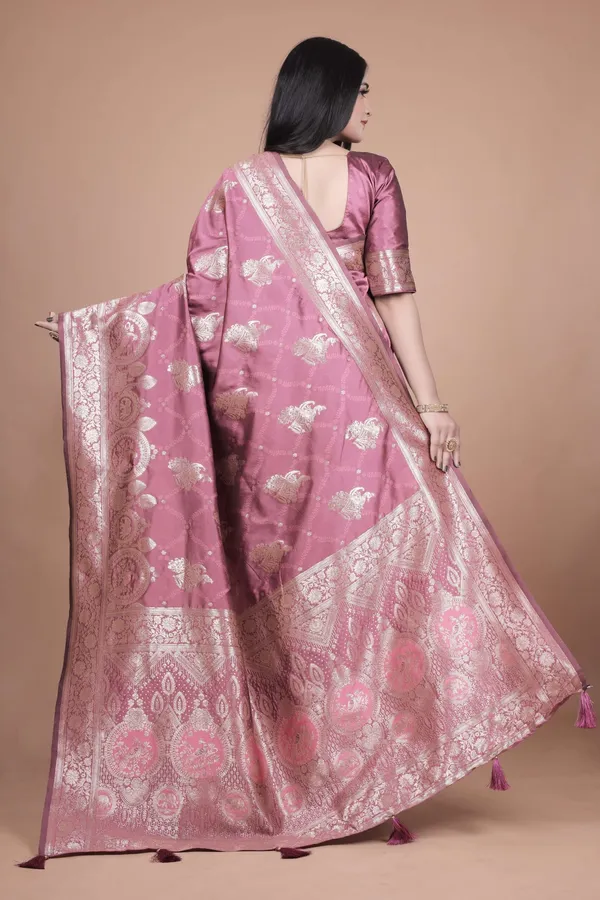 Rose_Pink_Banarasi_Silk_Saree_with_Silver_Zari_|_Floral_&_Paisley_Motifs_|_Wedding,_Festive_&_Traditional_Wear